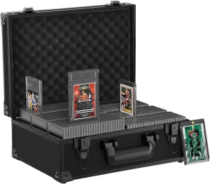 Toploader Storage Box for 3" x 4" 35pt Rigid Card, Sports Card Storage Box,Top Loader Card Box Hard Case(Holds 600 Toploaders),Trading Card Storage Box with Key Lock Handle