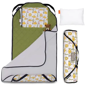 Tot Cot Kids Nap Mat - Toddler Preschool Daycare Bedding Cover with Blanket and Pillow - Ages 2 Yrs to 5 Yrs