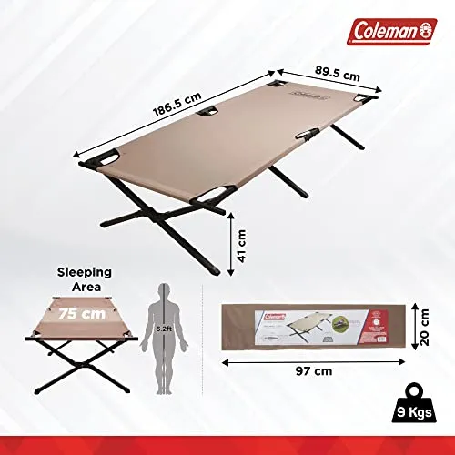 Trailhead II Folding Cot,Camping Bed w/ Easy Setup & Takedown,Supports Adults upto 300lbs