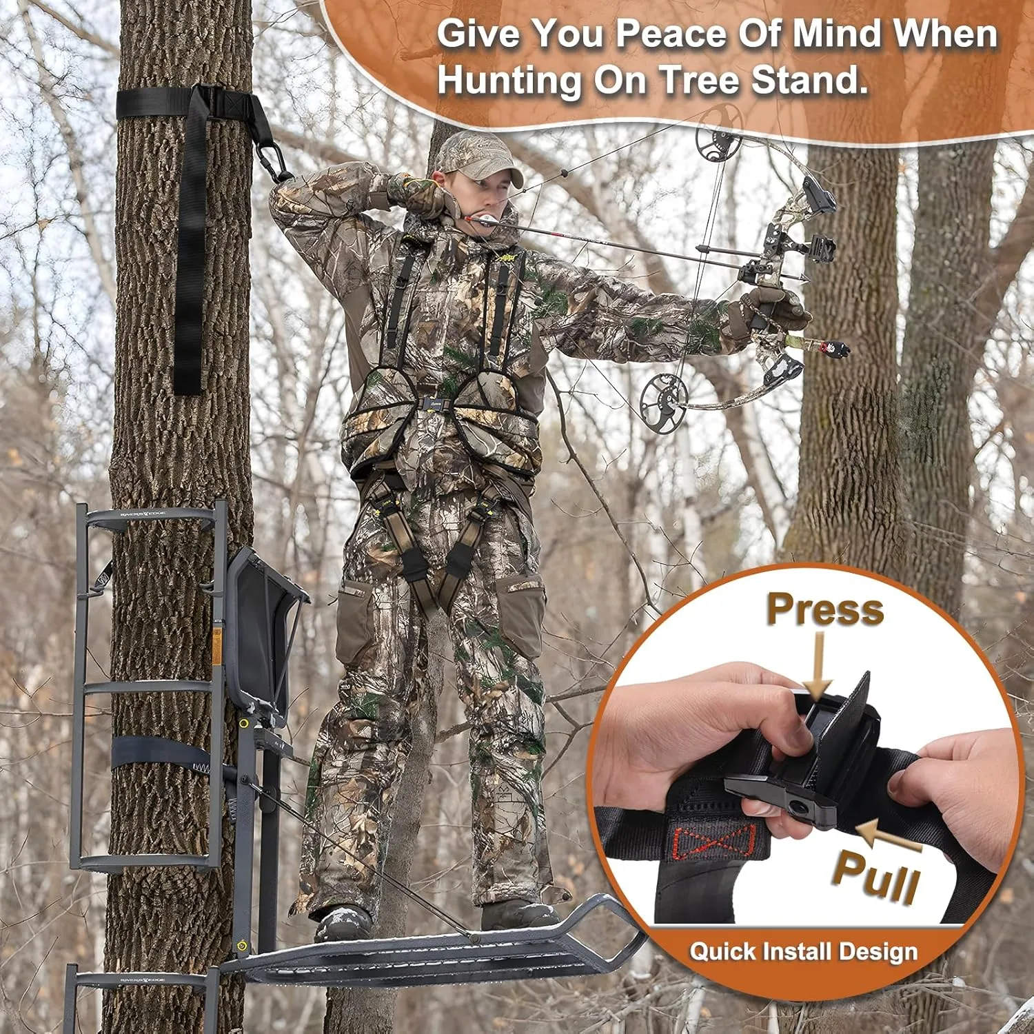 Tree Strap Hunting, Hunting Safety Harness Tree Strap, Tree Stand Safety Strap, Make Hunting Safer and Easier