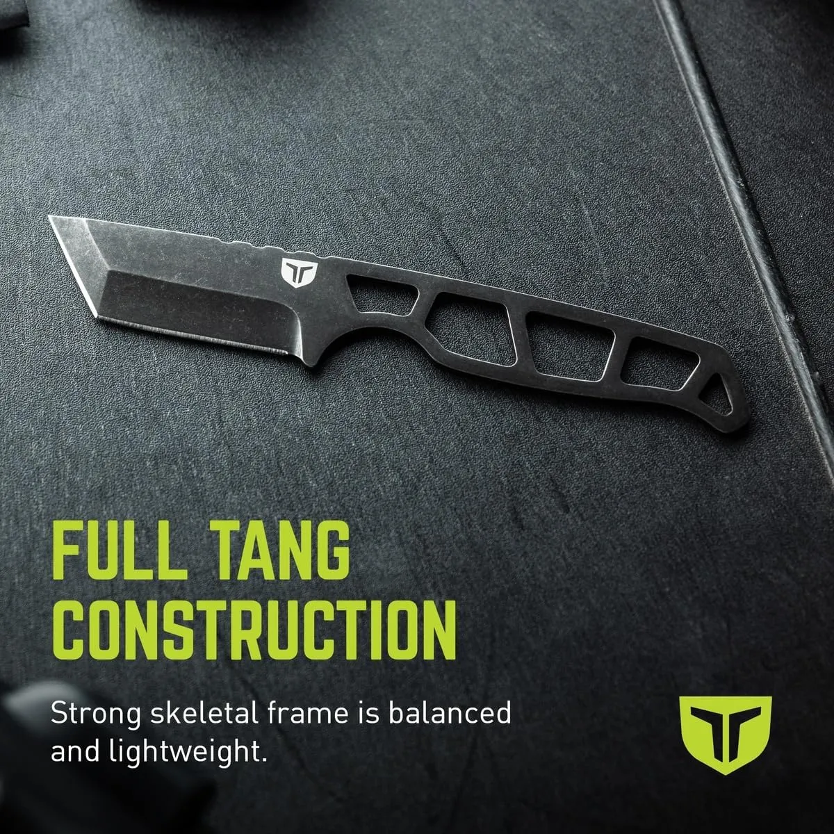 TRUE NEKKID Tanto Knife - Everyday Carry, EDC, 2.92" Blade, TraxGrip Handle Scales, Daily Cutting, Removable Clip, Black