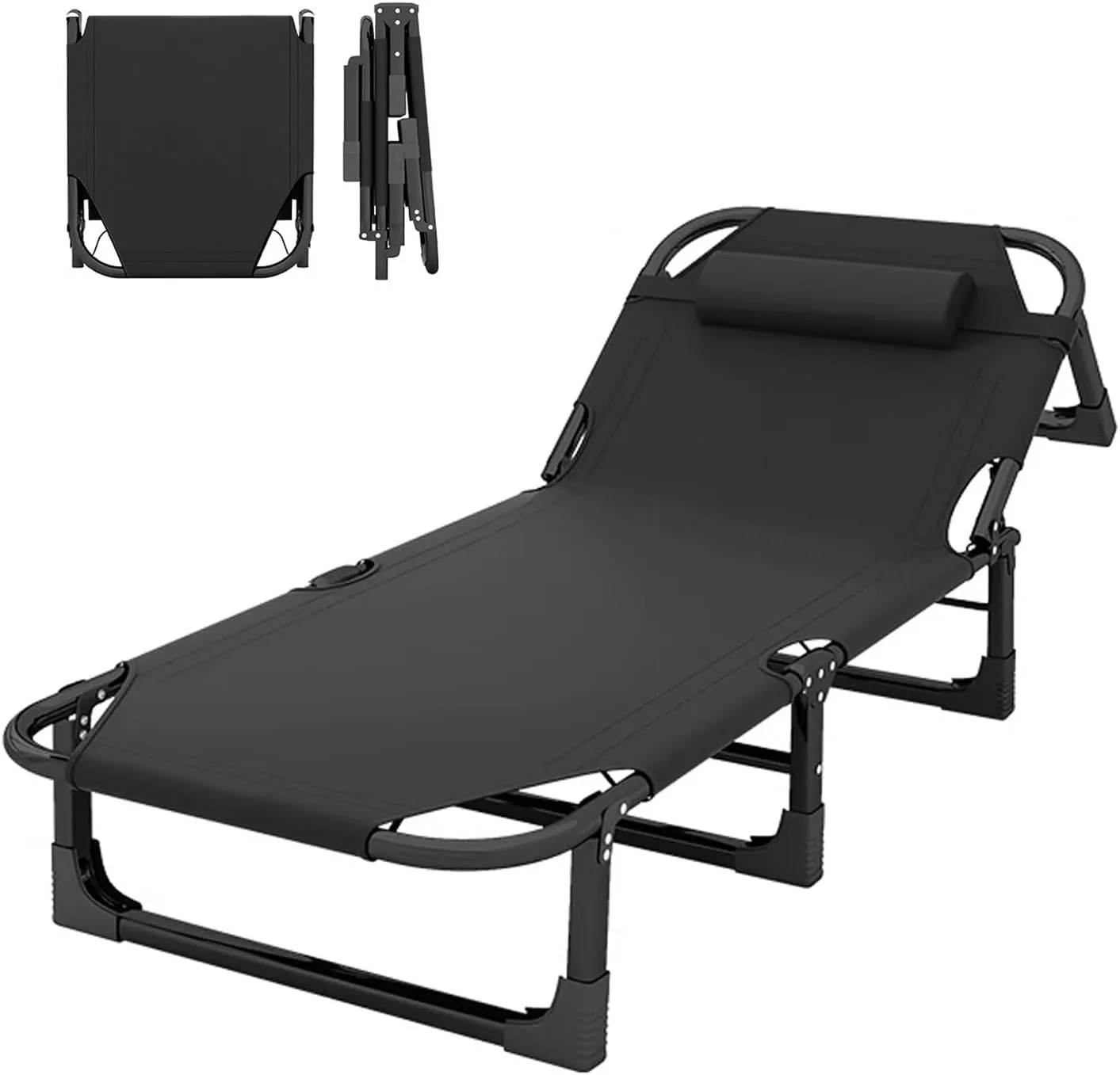 Ultralight Folding Tent Camping Cot Bed 4-Position Backrest Adjustment, Portable Folding Bed 75cm Bed Width, max Loading 551lbs