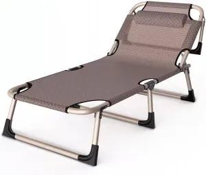 Ultralight Folding Tent Camping Cot max Loading 551lbs, Sleeping Cots for Adults Heavy Duty 4-Position Backrest Adjustment, for Camping Hiking Travel Home
