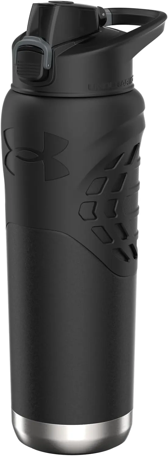 Under Armour 24Oz Stainless Steel Water Bottle, Insulated, Carabiner Easy Carry Hook, Leak Proof, Kids & Adults, All Sports, Gym