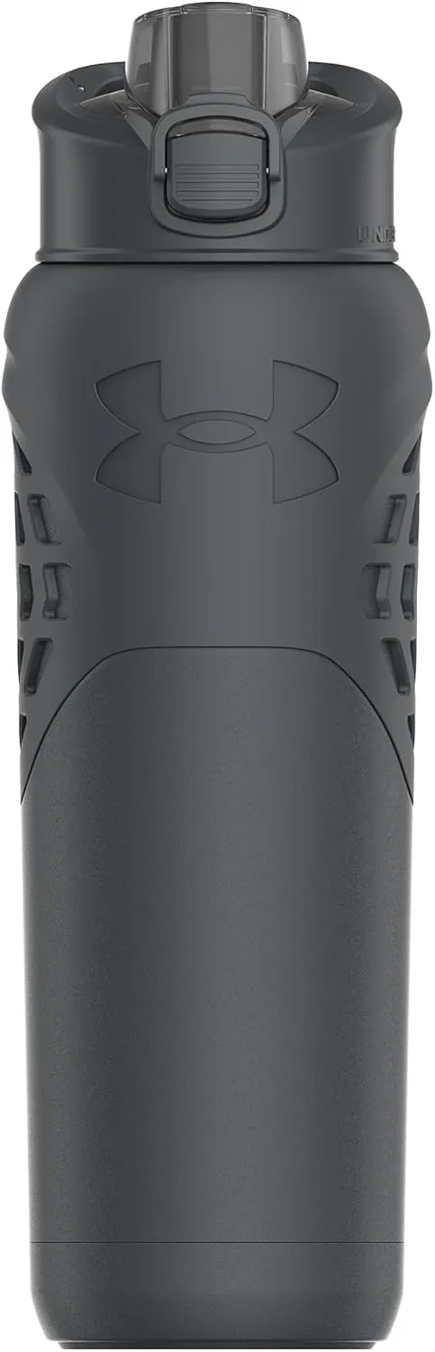 Under Armour 24Oz Stainless Steel Water Bottle, Insulated, Carabiner Easy Carry Hook, Leak Proof, Kids & Adults, All Sports, Gym