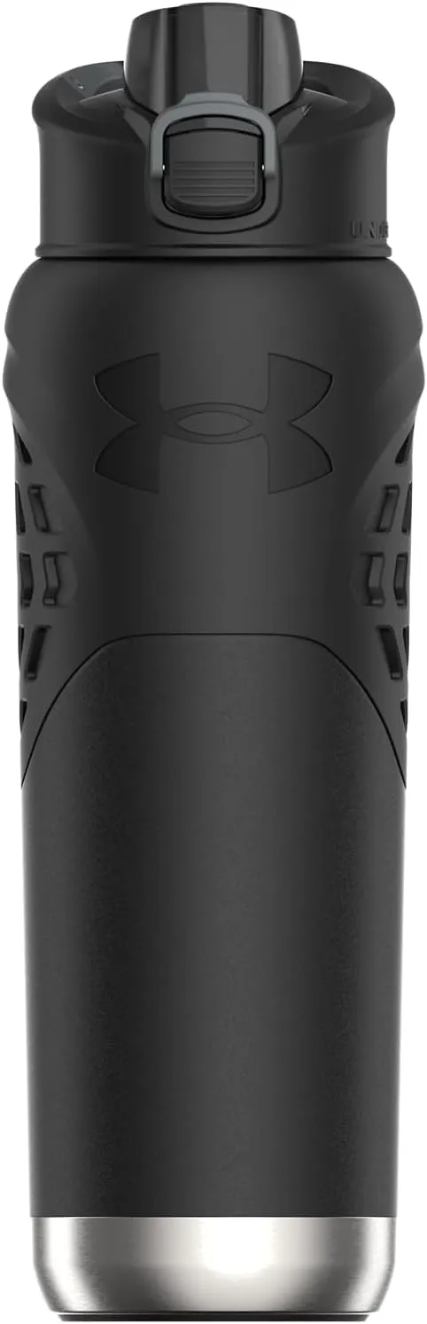 Under Armour 24Oz Stainless Steel Water Bottle, Insulated, Carabiner Easy Carry Hook, Leak Proof, Kids & Adults, All Sports, Gym