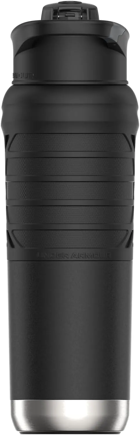 Under Armour 24Oz Stainless Steel Water Bottle, Insulated, Carabiner Easy Carry Hook, Leak Proof, Kids & Adults, All Sports, Gym