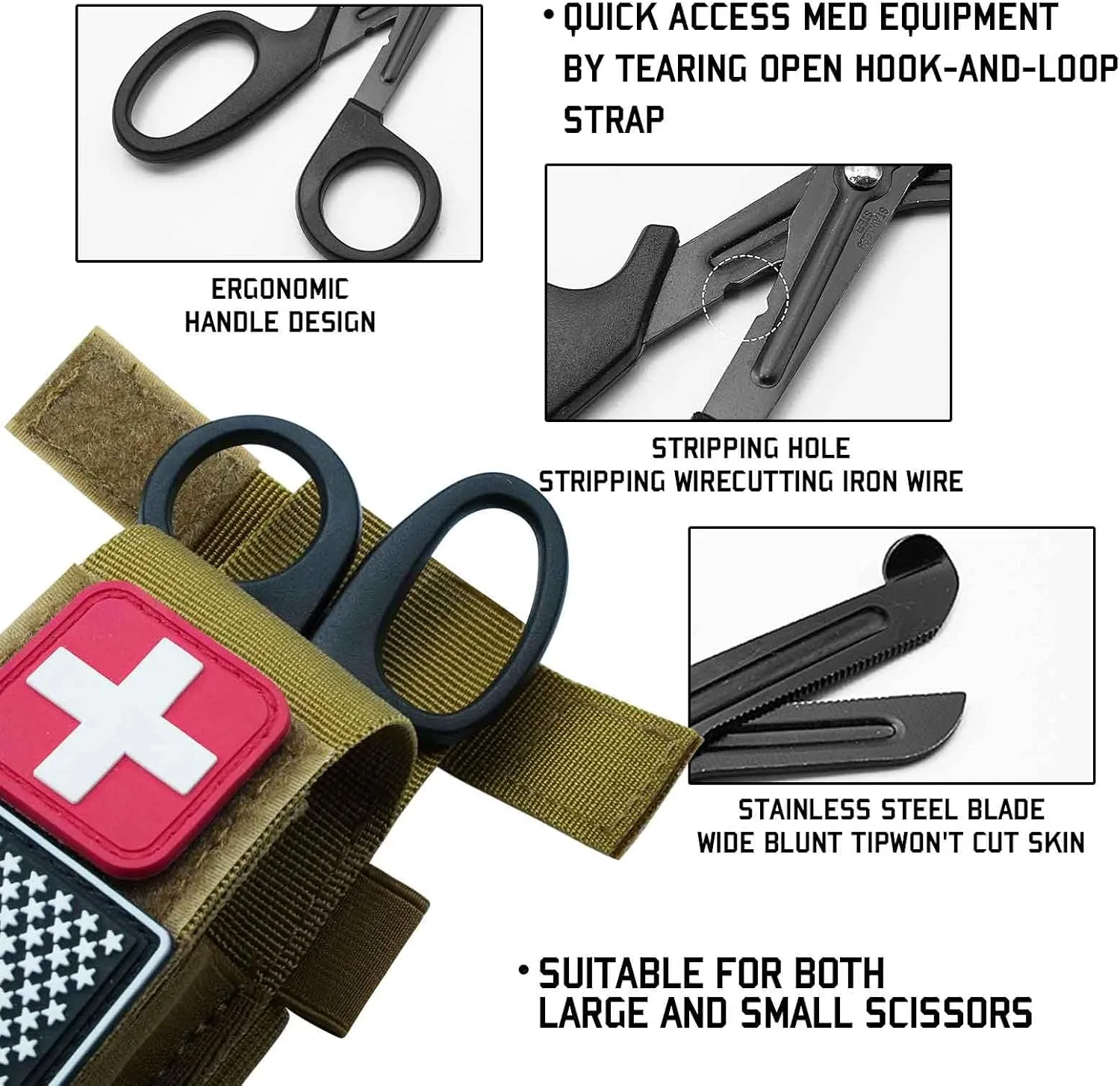Upgrade 1000D Laser Cut Molle Tourniquet Holder, Heavy Duty Tactical Molle Tourniquet Pouch Holder