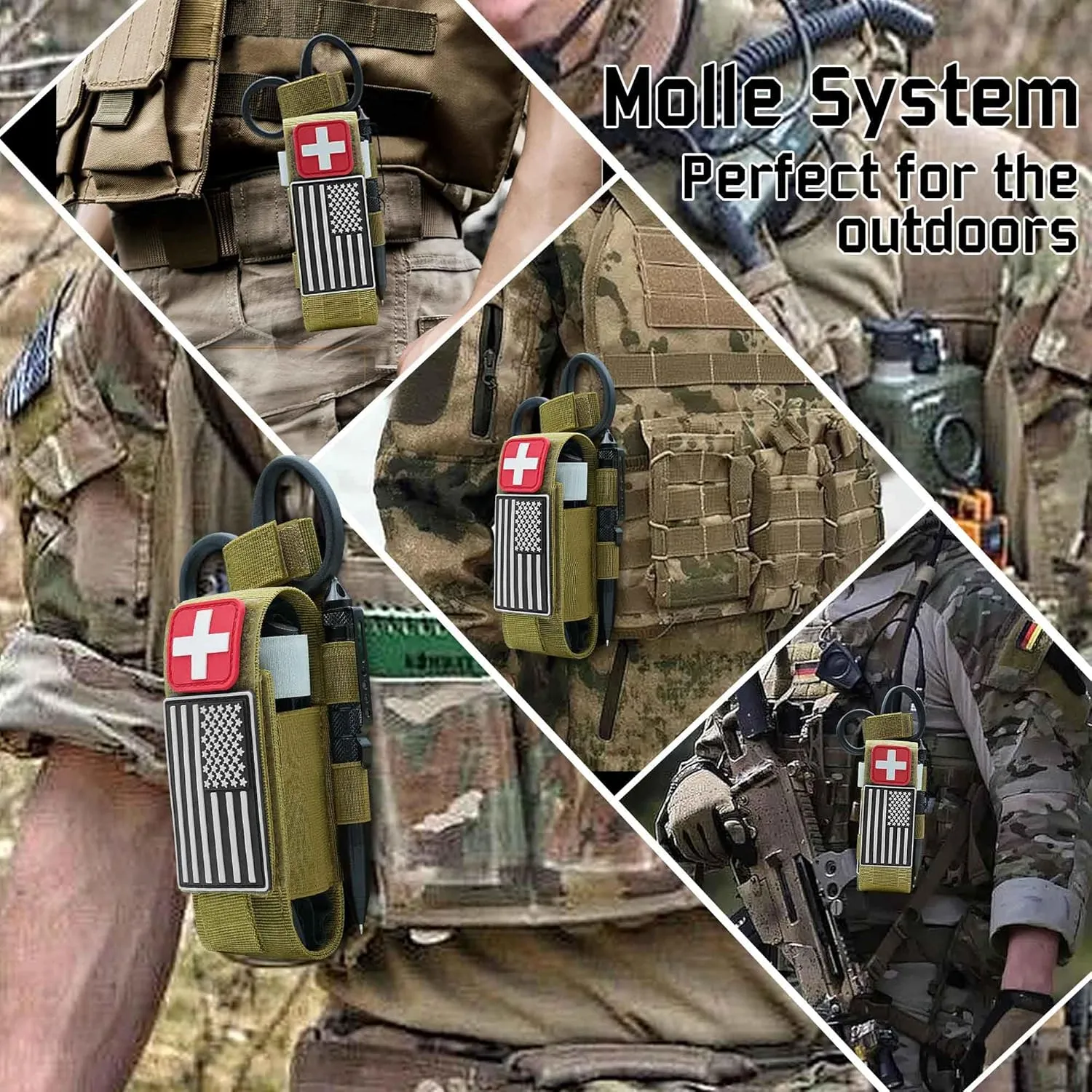 Upgrade 1000D Laser Cut Molle Tourniquet Holder, Heavy Duty Tactical Molle Tourniquet Pouch Holder