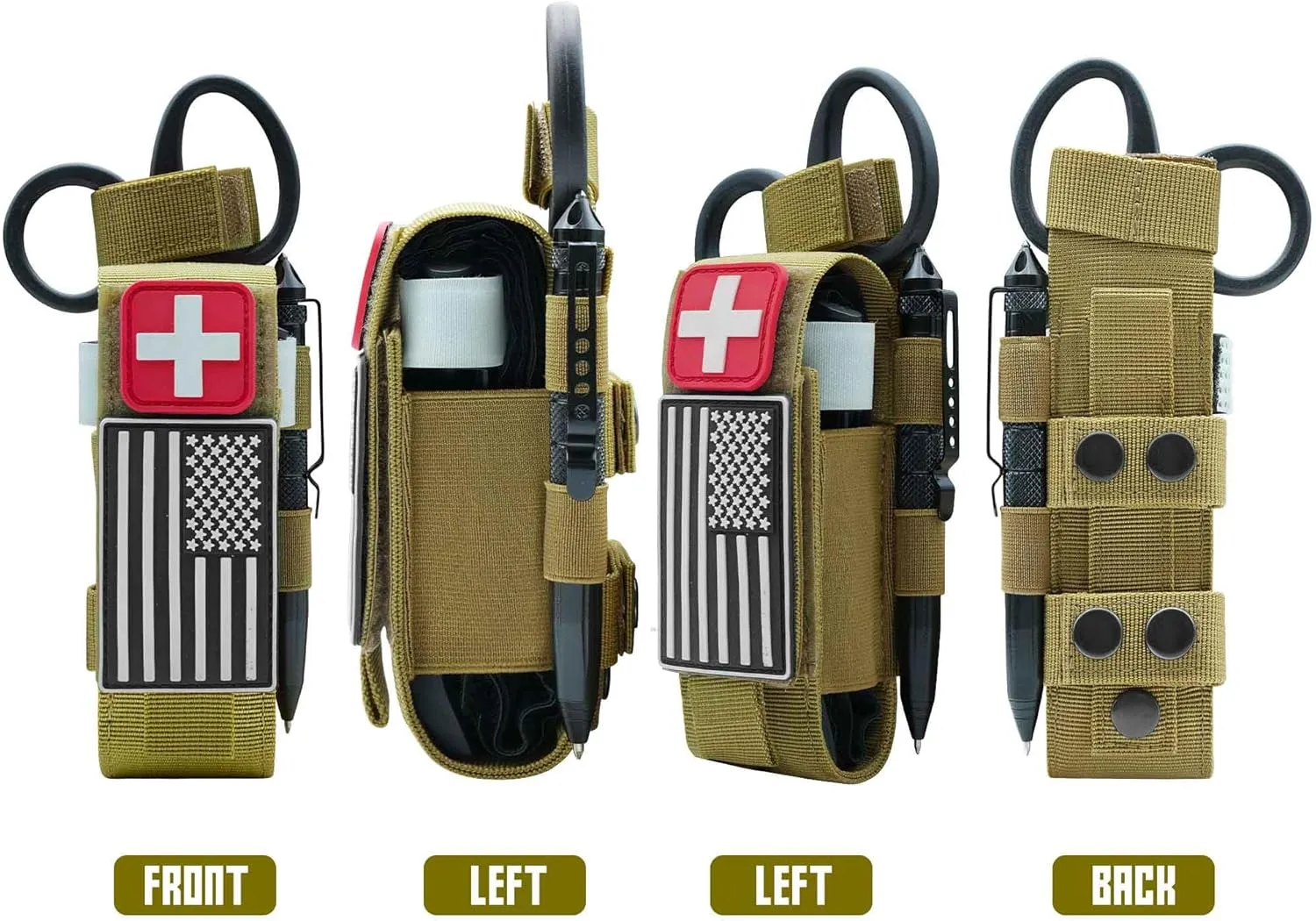 Upgrade 1000D Laser Cut Molle Tourniquet Holder, Heavy Duty Tactical Molle Tourniquet Pouch Holder
