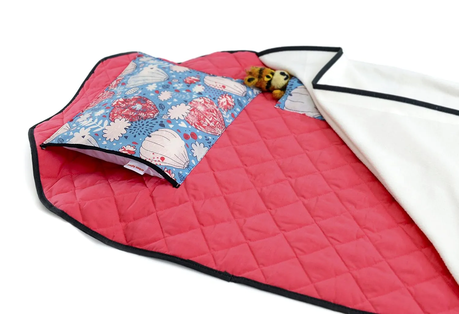 Urban Infant Tot Cot Kids Nap Mat - Toddler Preschool Daycare Bedding Cover with Blanket and Pillow - Balloons