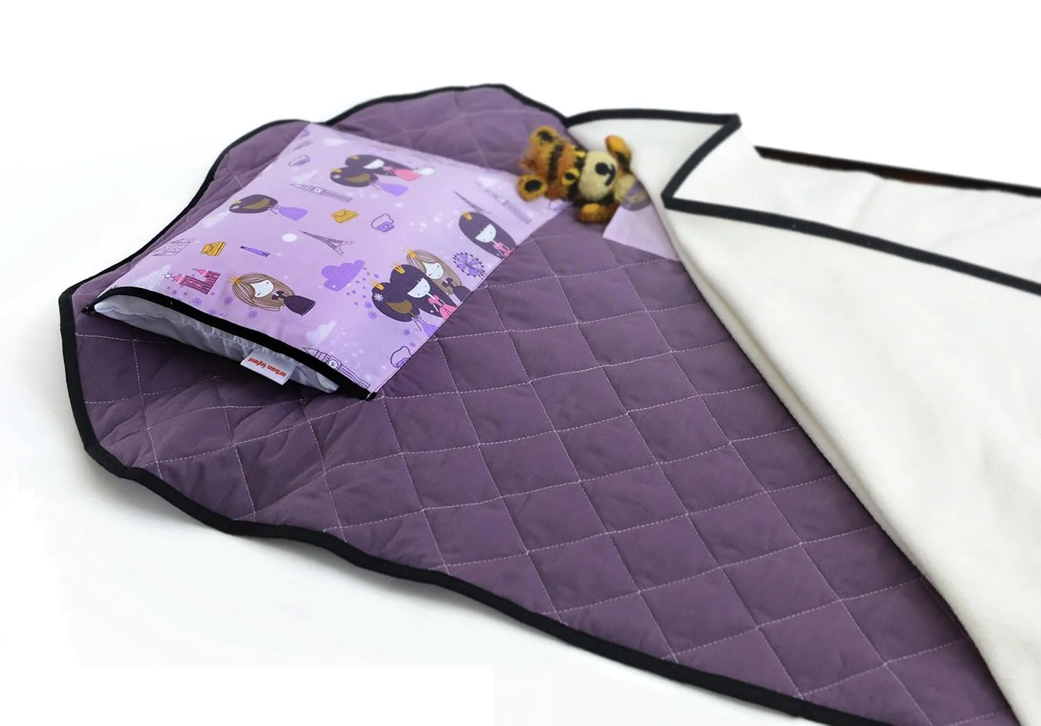 Urban Infant Tot Cot Kids Nap Mat - Toddler Preschool Daycare Bedding Cover with Blanket and Pillow - Violet