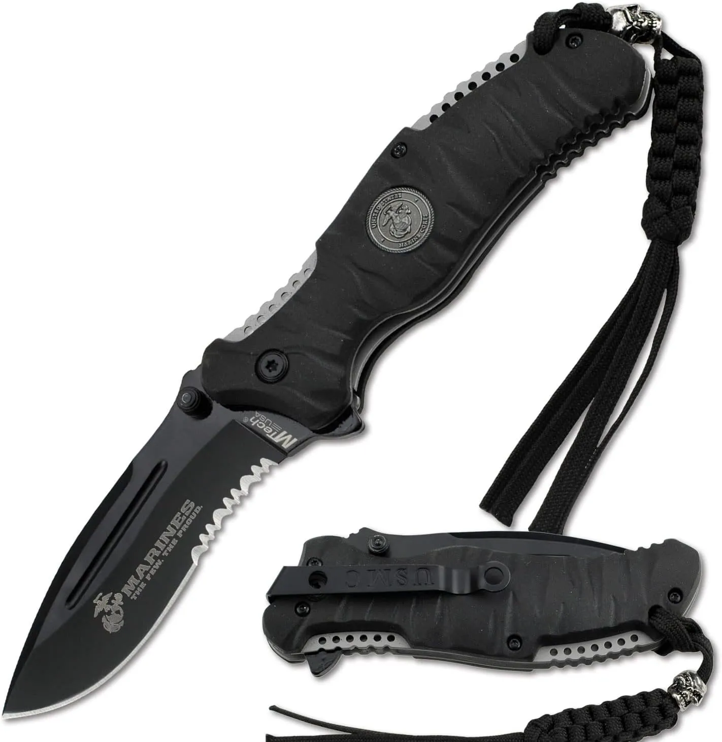 U.S. Marines by MTech USA USA M-1020BK Folding Knife, 5-Inch Closed Length, Black