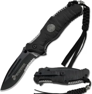 U.S. Marines by MTech USA USA M-1020BK Folding Knife, 5-Inch Closed Length, Black