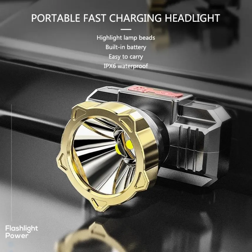 USB Rechargeable LED Headlamp Headlight Portable Outdoor Camping Fishing Head Flashlight Torch Lamp Waterproof Head Light