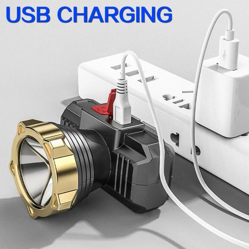 USB Rechargeable LED Headlamp Headlight Portable Outdoor Camping Fishing Head Flashlight Torch Lamp Waterproof Head Light