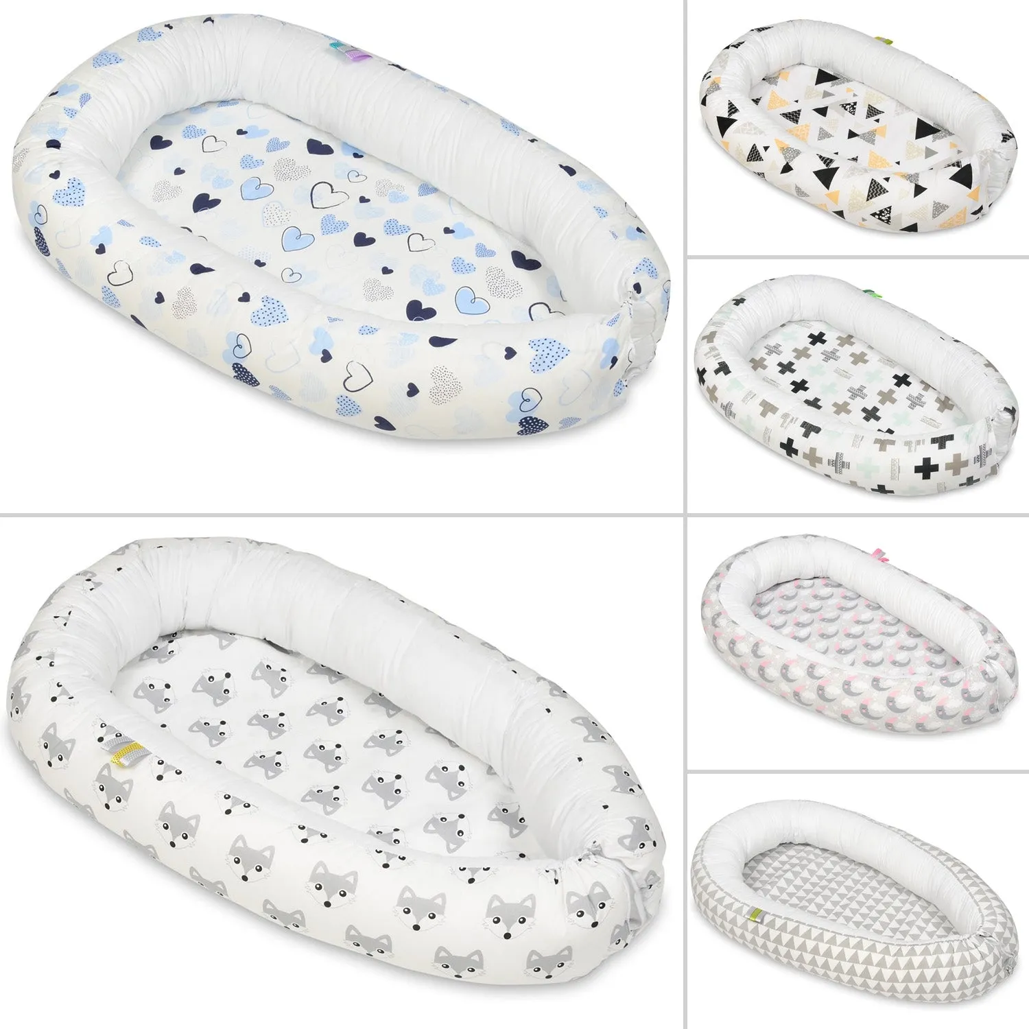 Velinda Baby Nest - Soft Cotton - Adjustable - for Infants Up to 8 Months - Width  60cm - Length 85cm