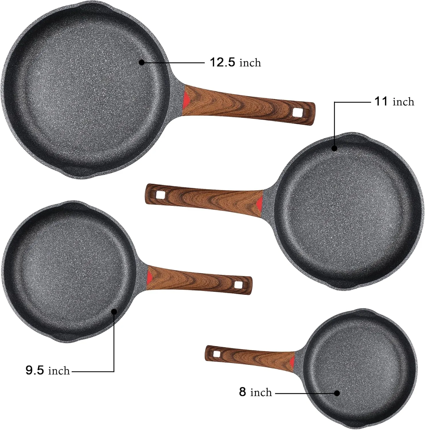 Vinchef Nonstick Frying Pan Anti Scratch,12.5 Inch Skillet Cast Aluminum Cookware, Induction Compatible