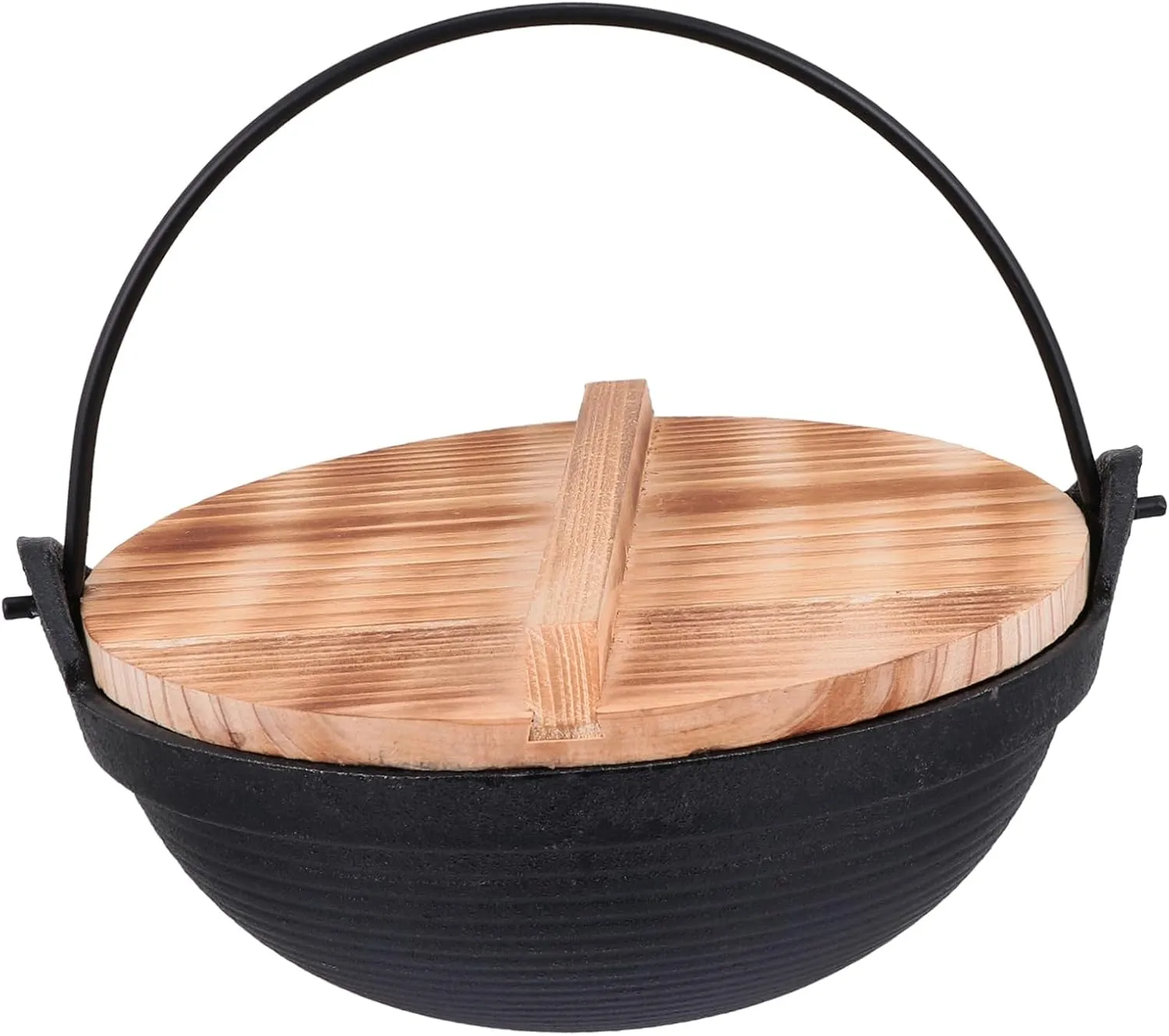 VOSAREA Japanese Style Cast Iron Shouxi Pot Non-stick Outdoor Cooking Pot Camping Multi-function Stockpot Easy to Clean for Camping and Outdoor Cooking