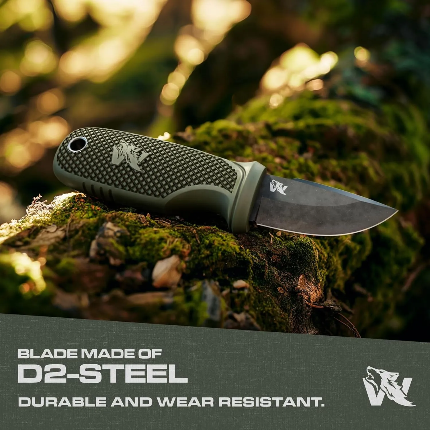 W-MINI - EDC Neck Knife with Sheath and Necklace - Small EDC Fixed Blade Knife Necklace and Belt Clip - Pocket Fixed Blade Knives - Full Tang Neck Knife with Sheath Tactical and Fire Starter