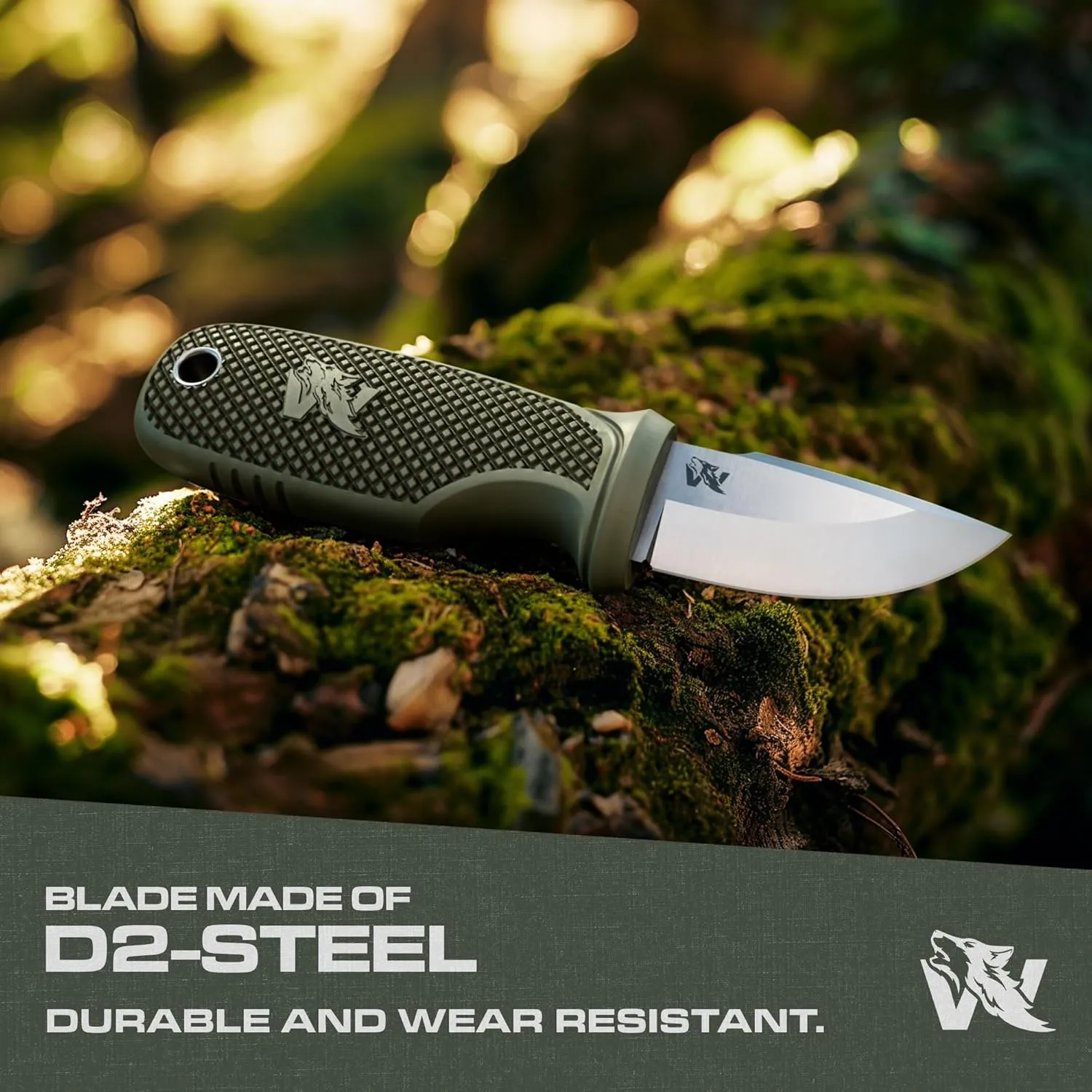 W-MINI - EDC Neck Knife with Sheath and Necklace - Small EDC Fixed Blade Knife Necklace and Belt Clip - Pocket Fixed Blade Knives - Full Tang Neck Knife with Sheath Tactical and Fire Starter