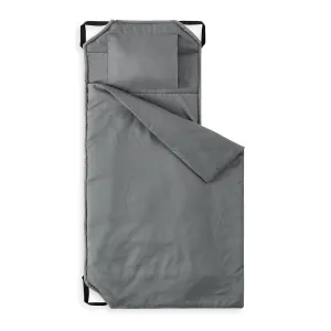 Wake In Cloud - Cot Nap Mat with Pillow and Blanket, for Toddler Kids Boys Girls in Daycare Kindergarten Preschool Pre K with Elastic Corner Straps, Solid Plain Color, Gray