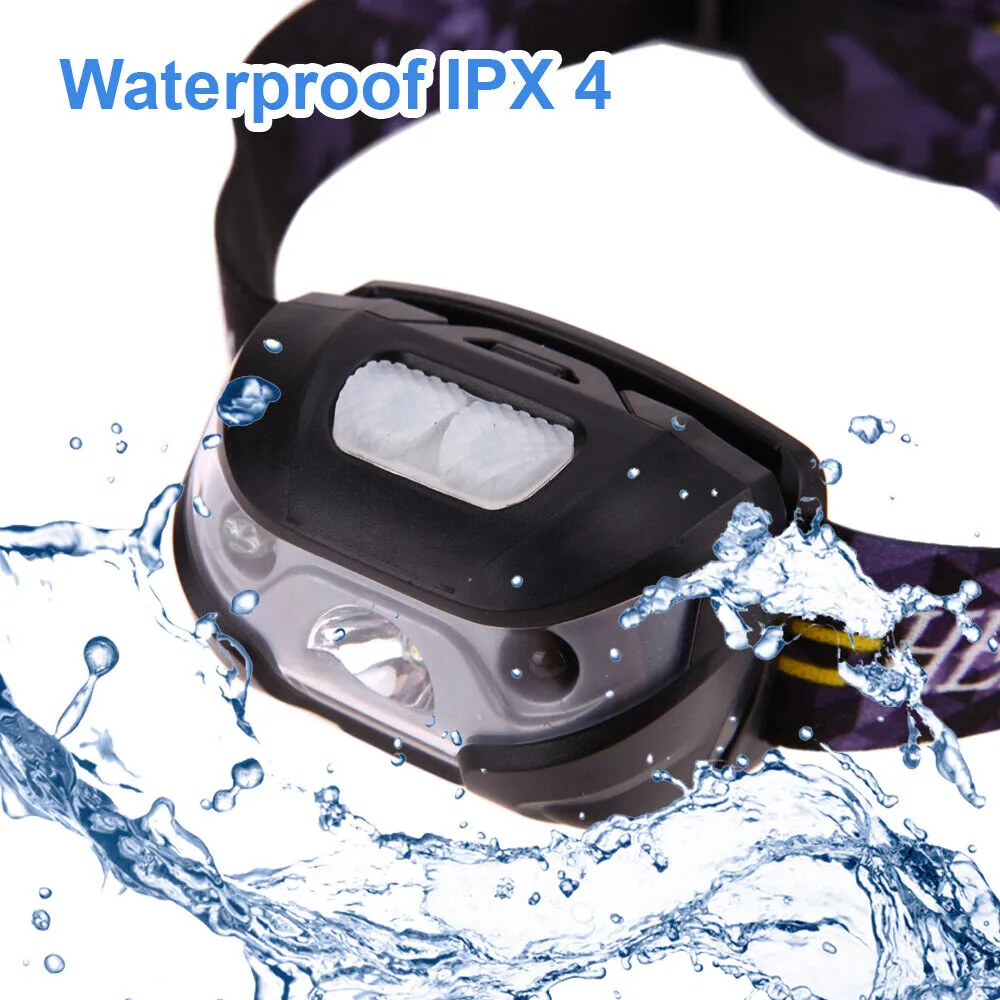 Waterproof Head Torch LED Headlamp Flashlight USB Rechargeable Camping Fish CREE