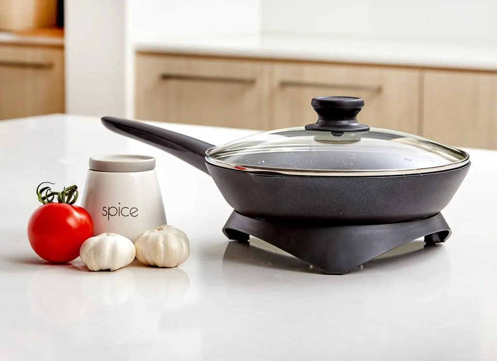 Westinghouse Electric Nonstick Skillet Tempered Glass Lid - 26cm