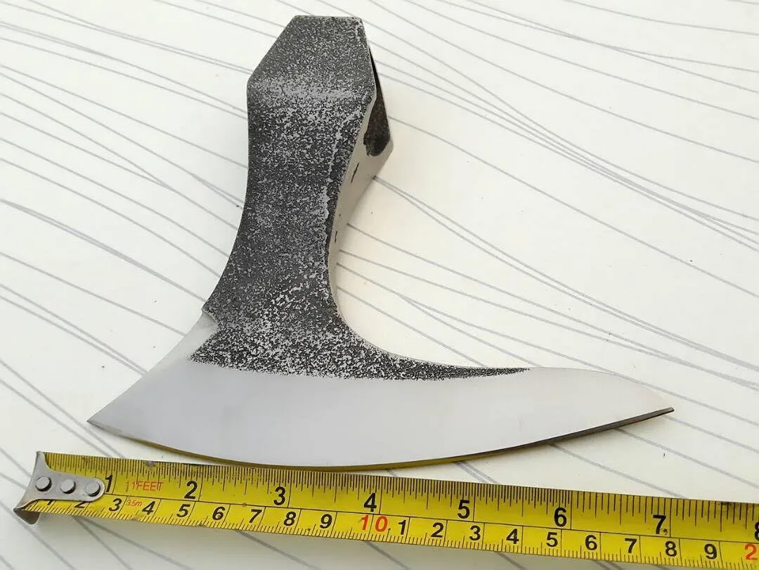 WHS201 Viking Axe Head, Custom Hand Forged Viking Axe Real Head, Tomahawk Viking Hatchet Beared Camping Axe Blade, 5160 HIGH Carbon Steel Blade, Viking Gift for Him - Christmas Gift (Ragnar)