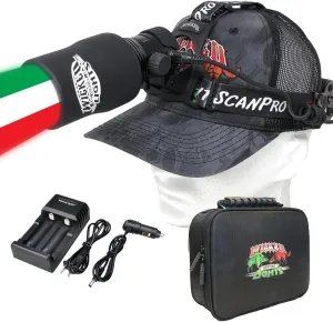 Wicked Lights ScanPro iC GEN4 3-Color-in-1 (Green, Red, White LED) Night Hunting Headlamp Kit for Coyote, Predator, Varmint & Hogs W2100