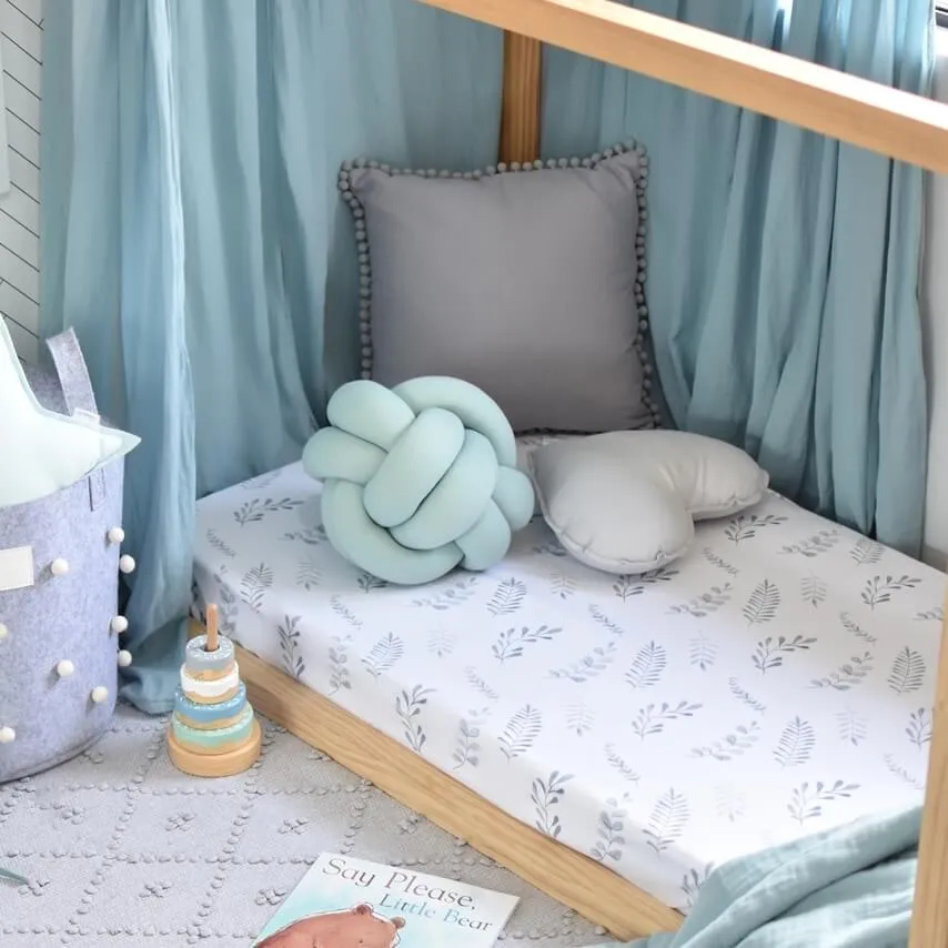WILD FERN FITTED COT SHEET