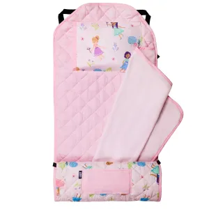 Wildkin Modern Kids Nap Mat – Soft Cotton Blend with Pillow & Elastic Straps for School & Travel - Fairy Garden