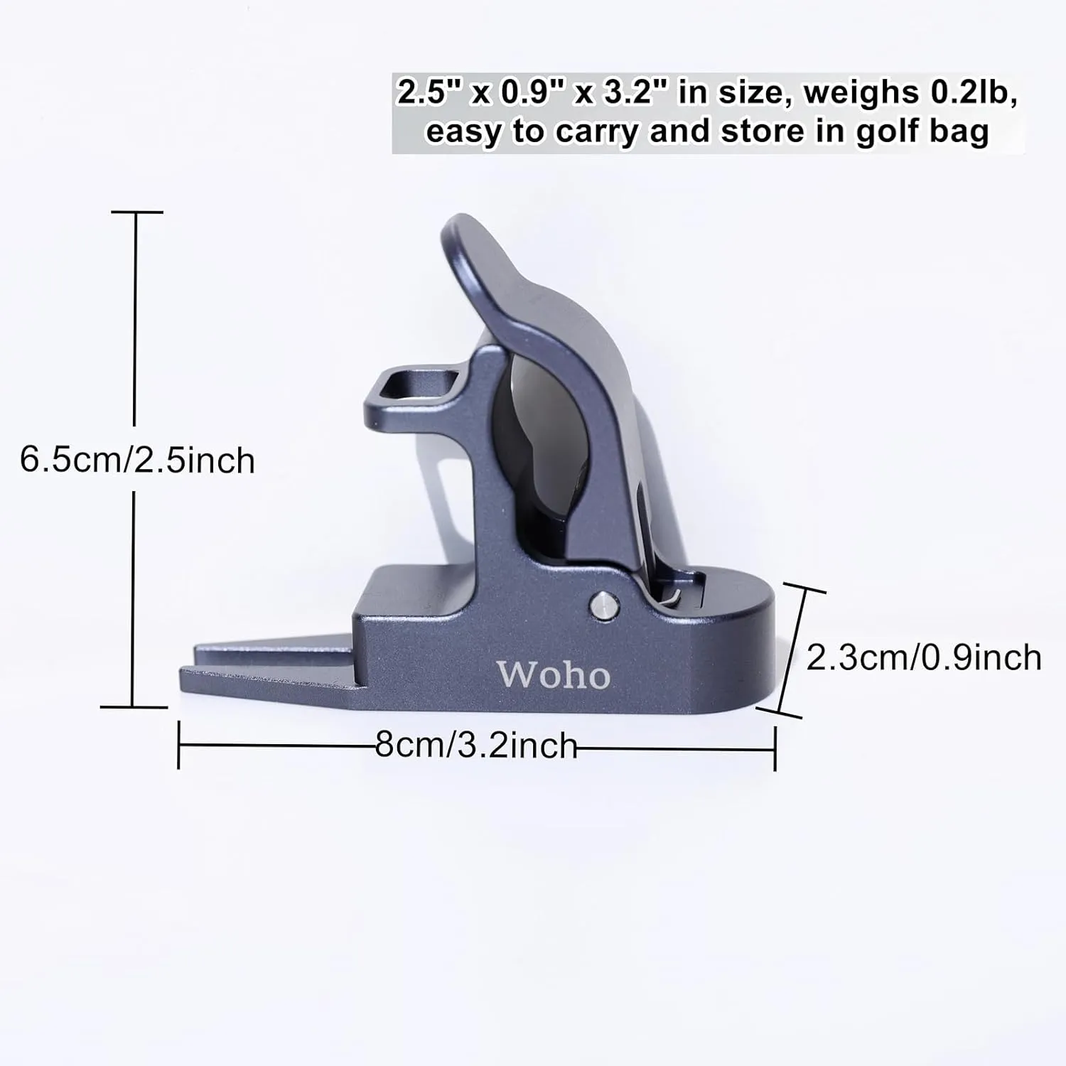 Woho Magnetic Holder for Golf Cart, Aluminum Alloy Golf Holder with Fork Hold Item in The Grass, Golf Cart Accessories with Dual Opening Carabiner for 30-60 Rings, Gift for Golfer/Father's Day
