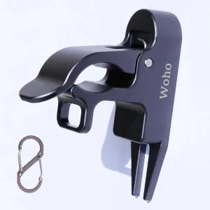 Woho Magnetic Holder for Golf Cart, Aluminum Alloy Golf Holder with Fork Hold Item in The Grass, Golf Cart Accessories with Dual Opening Carabiner for 30-60 Rings, Gift for Golfer/Father's Day