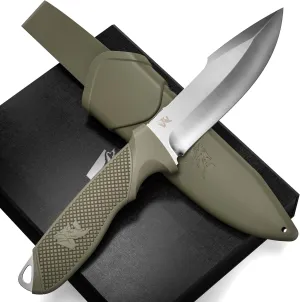 WOLF-I Full Tang Survival Knife with Sheath - Stylish Tactical Fixed Blade Knife - Made of D2 Steel - Bushcraft and Camping Knife Survival - Perfect EDC Outdoor Knife with TPE Handle