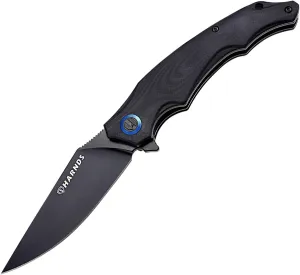 Wolverine Folding Knife Flipper Sandvik Steel Blade G10 Handle Pocket Camping Knife Ball Bearing with Pocket Clip (black black titanium)