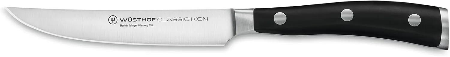 WÜSTHOF Classic IKON Precision Forged High-Carbon StainlessSteel German Made, 4.5" St, 4.5" Steak Knife Full-Tang Handle with Half Bolster