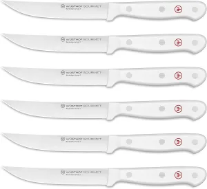WÜSTHOF Gourmet White 6-Piece Steak Knife Set