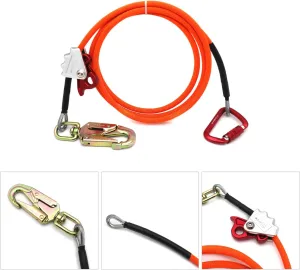 XKH- Climb Right 1/2" X 8' Steel Wire Core With Triple Lock Lanyard Kit Flip line Swivel Snap Arborist [P/N: ET-OUTDOOR003-RAW]