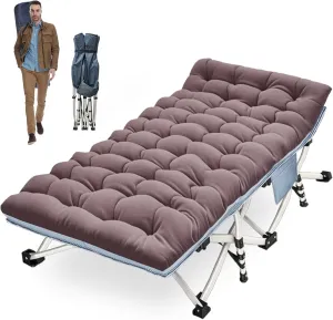 XXL Oversized Camping Cot with Comfortable Mattress - Extra Large Portable Folding Bed for Adults, Easy Set Up, Includes Carry Bag - Ideal for Indoor, Office, and Outdoor Use
