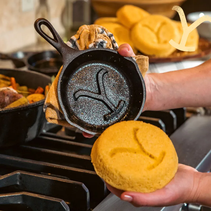 Yellowstone™ 5 Inch Seasoned Cast Iron “Power Y” Mini Skillet