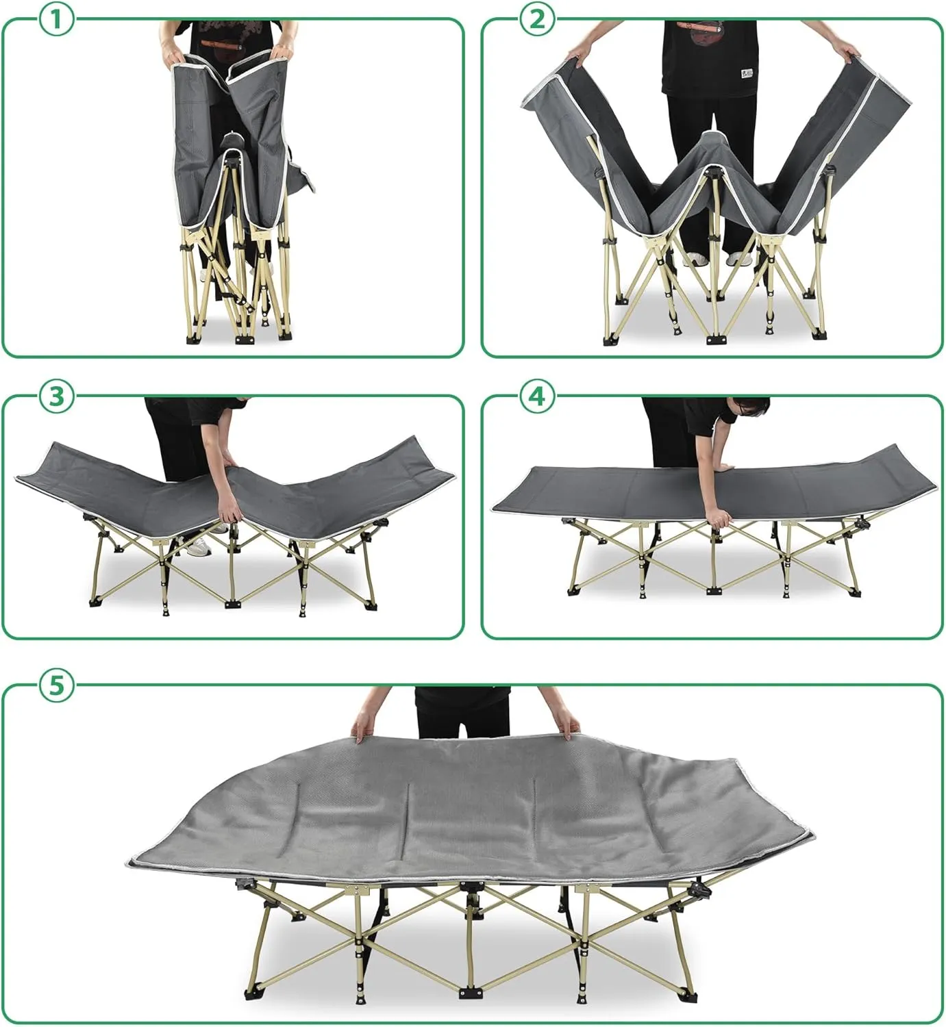 Yescom Folding Cot Collapsible Camping Bed with Carrying Bag Travel Outdoor Yard 2 Pack