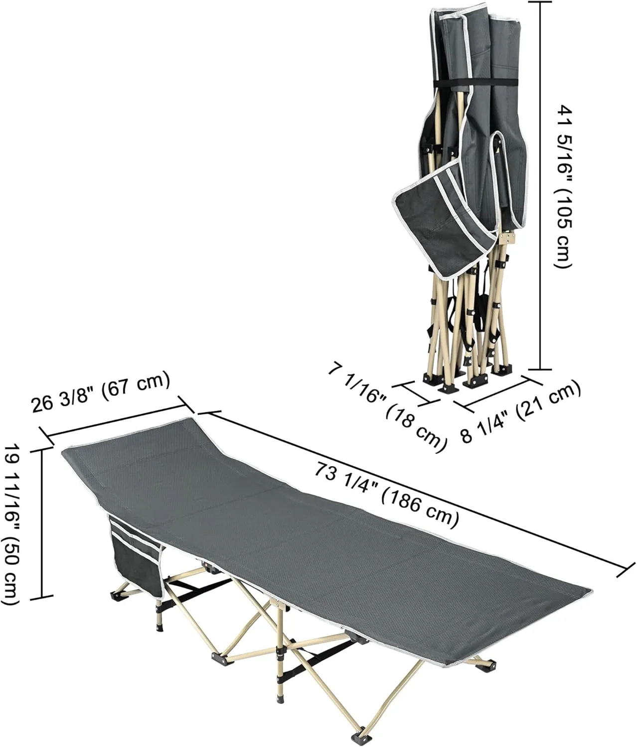 Yescom Folding Cot Collapsible Camping Bed with Carrying Bag Travel Outdoor Yard 2 Pack