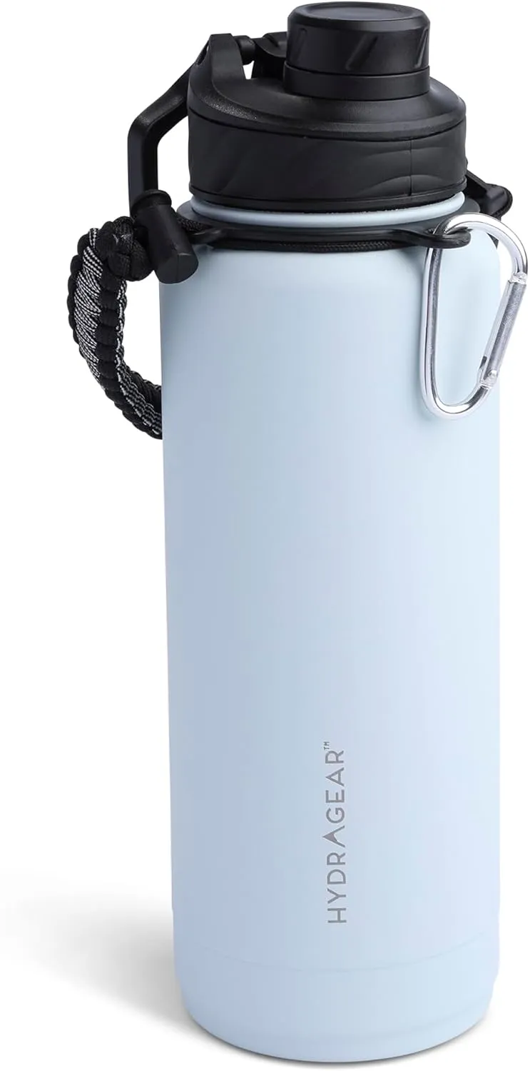 Zenith Chugger Stainless Steel Bottle with Carabiner, Compass, Signal Whistle, and Fire Starter - 40 Oz - Harbor Powder Coat