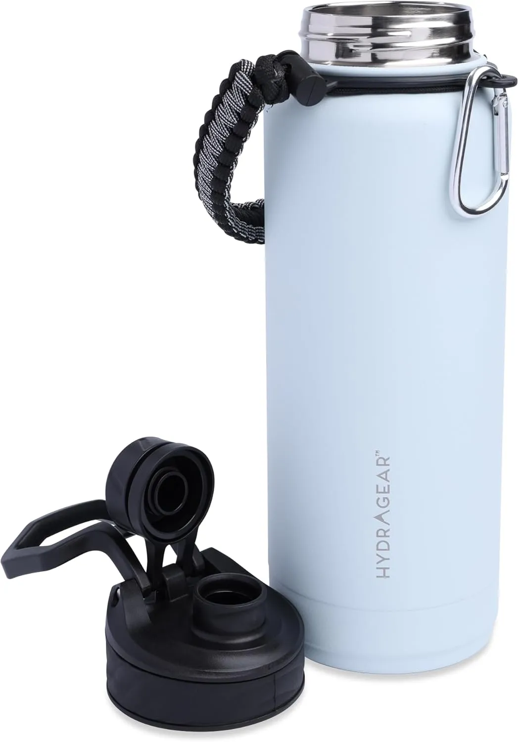Zenith Chugger Stainless Steel Bottle with Carabiner, Compass, Signal Whistle, and Fire Starter - 40 Oz - Harbor Powder Coat