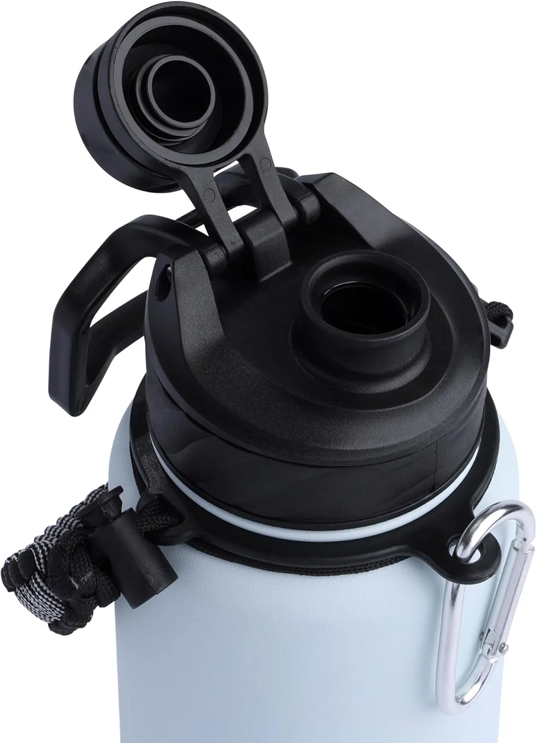 Zenith Chugger Stainless Steel Bottle with Carabiner, Compass, Signal Whistle, and Fire Starter - 40 Oz - Harbor Powder Coat