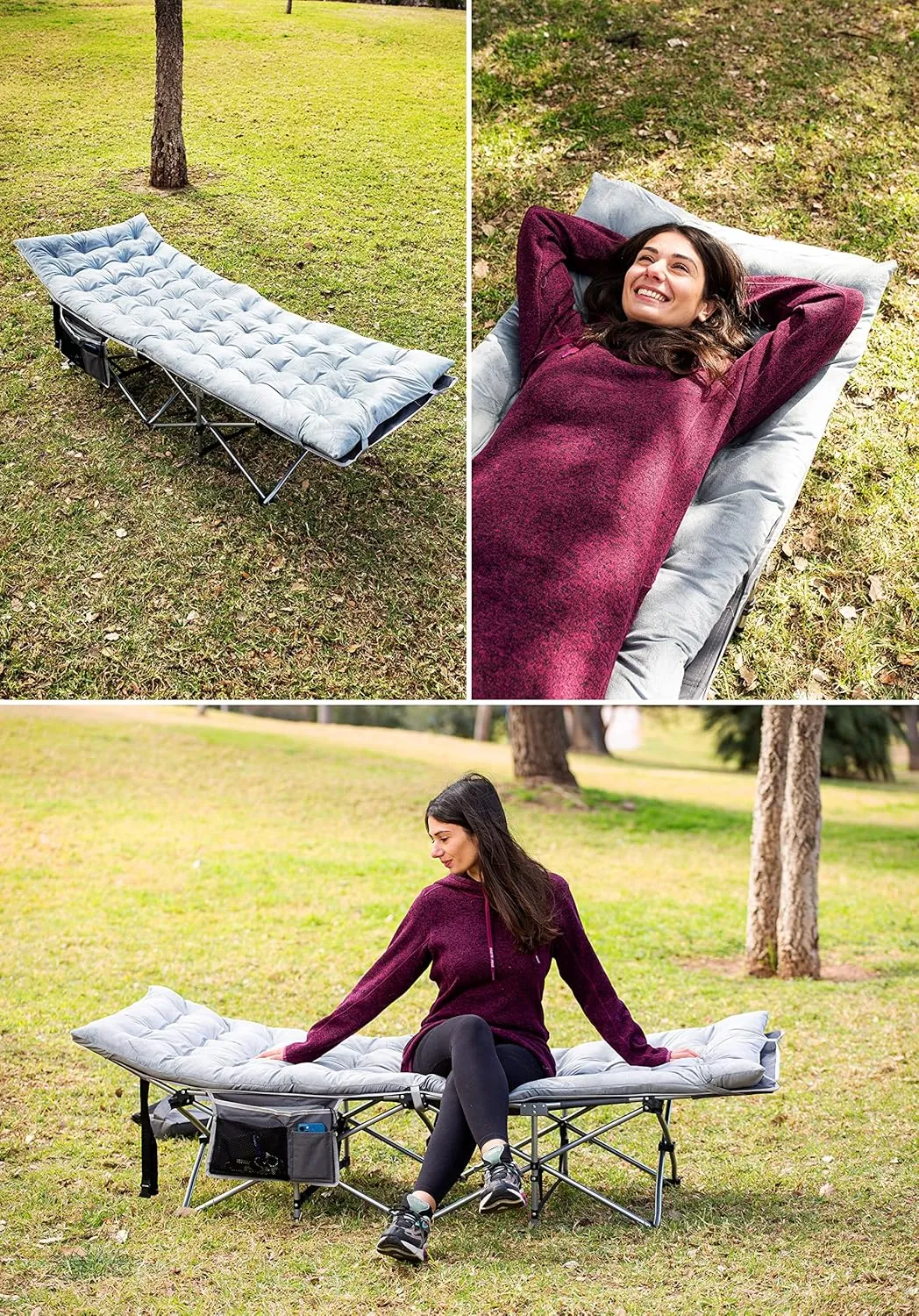 Zento Camping Cot Mattress Foam Pad for Adults – Thick Soft Ultra Comfort Sleeping Pad for Traveling Hiking Outdoor or Indoor Use – Lightweight Easy to Carry Foldable Waterproof Adult Cot Mattress