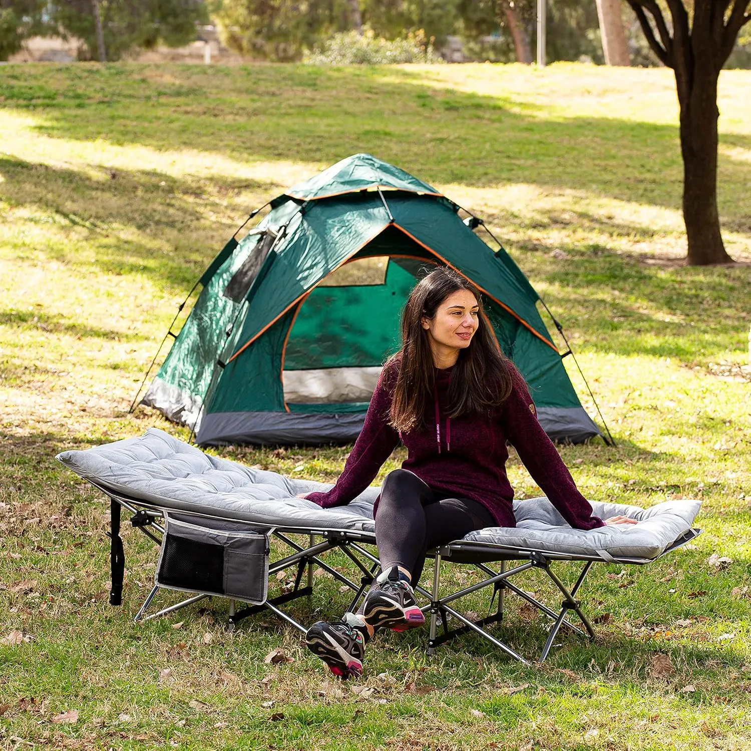 Zento Camping Cot Mattress Foam Pad for Adults – Thick Soft Ultra Comfort Sleeping Pad for Traveling Hiking Outdoor or Indoor Use – Lightweight Easy to Carry Foldable Waterproof Adult Cot Mattress