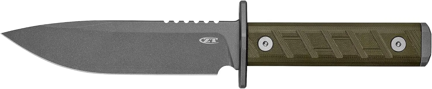Zero Tolerance 0006 Fixed Blade Knife, Full Tang 6 inch CPM 3V Blade Field Knife, Green G10 Handle, Durable Kydex Sheath, Made in the USA