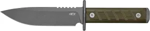 Zero Tolerance 0006 Fixed Blade Knife, Full Tang 6 inch CPM 3V Blade Field Knife, Green G10 Handle, Durable Kydex Sheath, Made in the USA